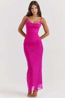 Draped Sculpting Maxi Dress Power Mesh – Elodie - Bellux