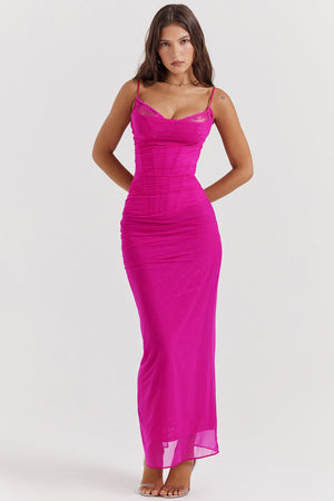 Draped Sculpting Maxi Dress Power Mesh – Elodie - Bellux