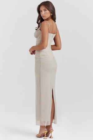 Draped Sculpting Maxi Dress Power Mesh – Elodie - Bellux