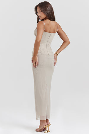 Draped Sculpting Maxi Dress Power Mesh – Elodie - Bellux