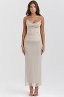 Draped Sculpting Maxi Dress Power Mesh – Elodie - Bellux
