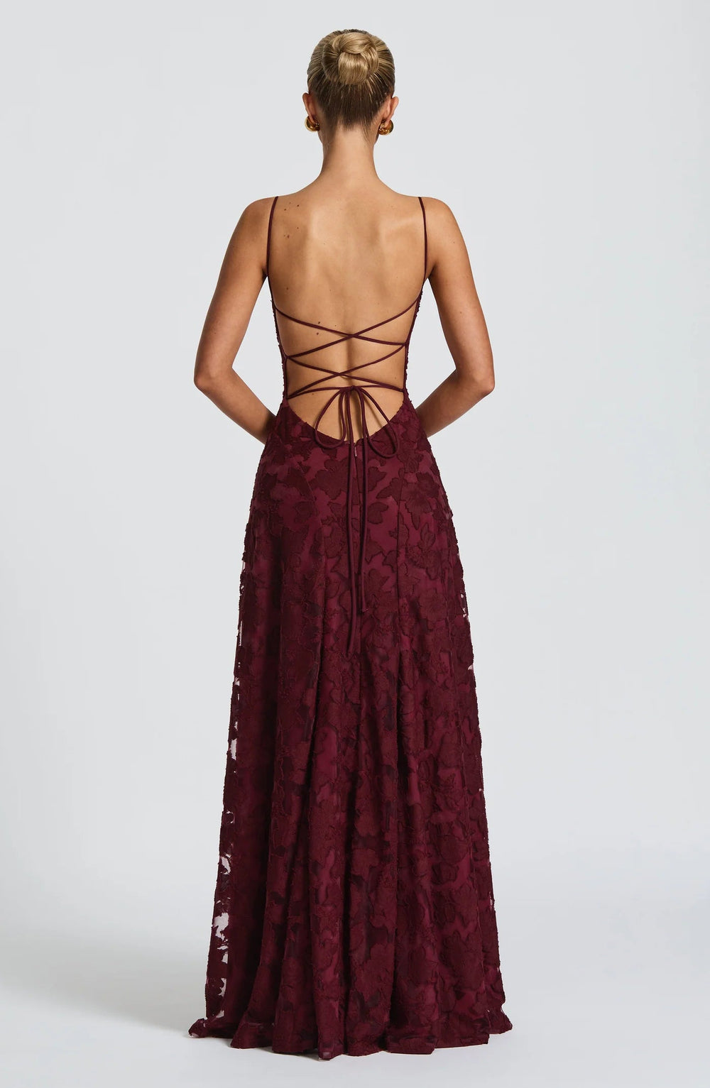 Evening Gown – Blooming Grace - Wine - Bellux