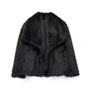 Faux-Fur Jacket Tailored Lightweight Insulated – Camellia - Black - Bellux