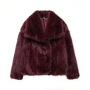 Faux-Fur Jacket Tailored Lightweight Insulated – Camellia - Burgundy - Bellux