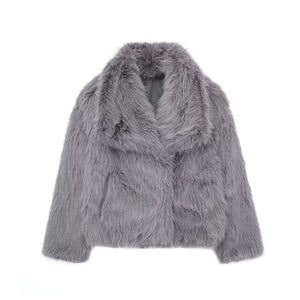 Faux-Fur Jacket Tailored Lightweight Insulated – Camellia - Grey - Bellux