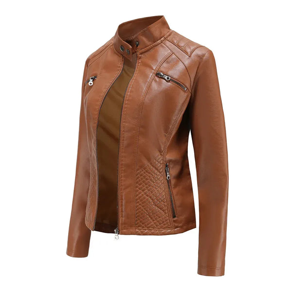 Fitted Premium Leather Jacket – Lucille - Bellux