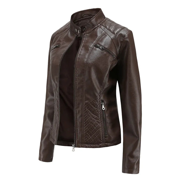 Fitted Premium Leather Jacket – Lucille - Bellux