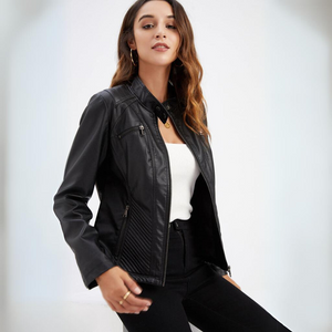 Fitted Premium Leather Jacket – Lucille - Bellux