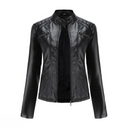 Fitted Premium Leather Jacket – Lucille - Black - Bellux