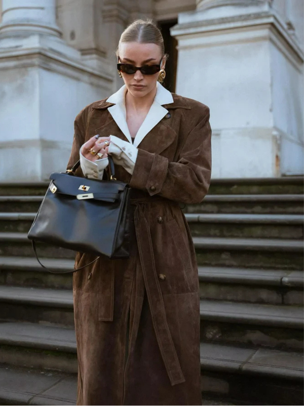 Full-Length Double-Breasted Trench Coat Tailored Fit – Fiona - Bellux