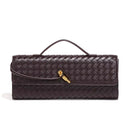 Handwoven Convertible Clutch Vegan Leather - Brown - Bellux