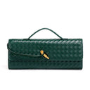 Handwoven Convertible Clutch Vegan Leather - Green - Bellux