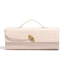 Handwoven Convertible Clutch Vegan Leather - Off-White - Bellux