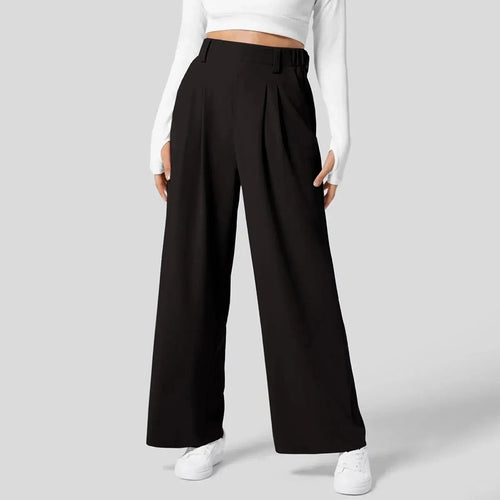 High-Waisted Wide Leg Trousers – Tailored Margaux - Black - Bellux