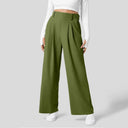 High-Waisted Wide Leg Trousers – Tailored Margaux - Green - Bellux
