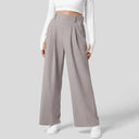 High-Waisted Wide Leg Trousers – Tailored Margaux - Grey - Bellux