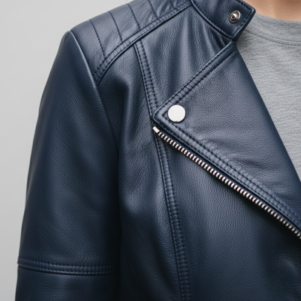 Hip-Length Jacket Tailored Fit Vegan Leather – Rosamund - Bellux