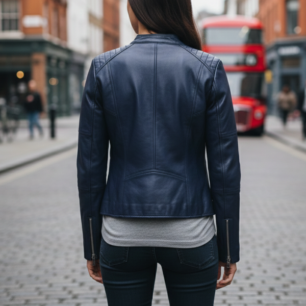 Hip-Length Jacket Tailored Fit Vegan Leather – Rosamund - Bellux