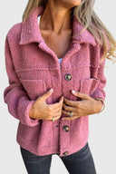 Hip-Length Relaxed Fleece Jacket – Sasha - Pink - Bellux