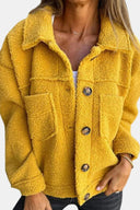 Hip-Length Relaxed Fleece Jacket – Sasha - Yellow - Bellux