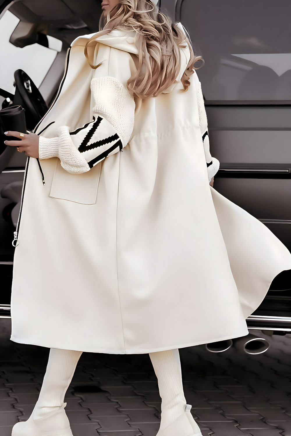 Hooded Coat Tailored Fit – Darcy - White - Bellux