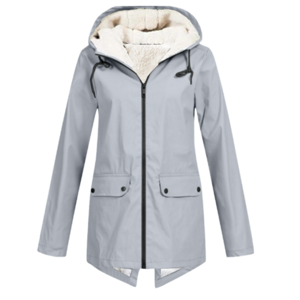 Hooded Waterproof Jacket Fleece-Lined – Niamh - Bellux