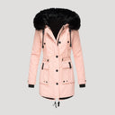 Insulated Waterproof Parka Faux-Fur Hood – Una - Light Pink - Bellux