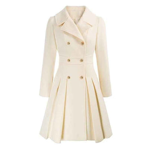 Knee-Length A-Line Coat Tailored Fit – Primrose - Beige - Bellux