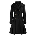 Knee-Length A-Line Coat Tailored Fit – Primrose - Black - Bellux
