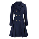 Knee-Length A-Line Coat Tailored Fit – Primrose - Navy blue - Bellux