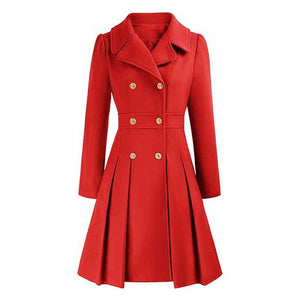 Knee-Length A-Line Coat Tailored Fit – Primrose - Rot - Bellux