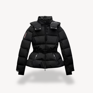 Ladies’ Belted Water-Resistant Puffer Jacket – Briony - Black - Bellux