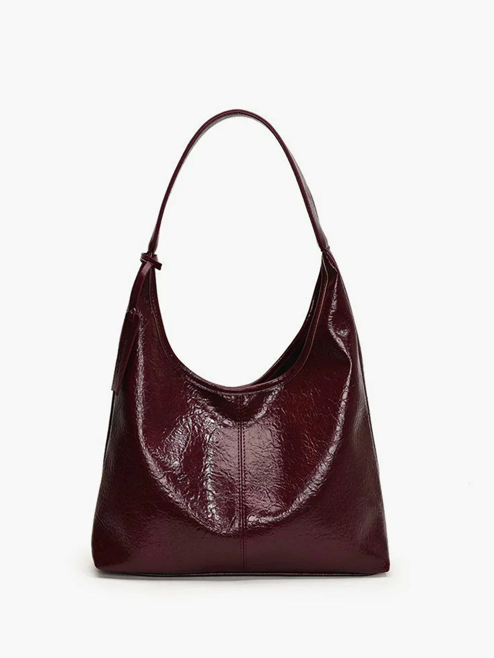 Ladies’ Hobo Shoulder Bag with Adjustable Strap – Blythe - Burgundy - Bellux