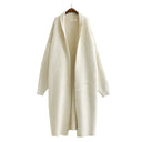 Ladies’ Hooded Midi Cardigan Open Front – Cora - Cream - Bellux
