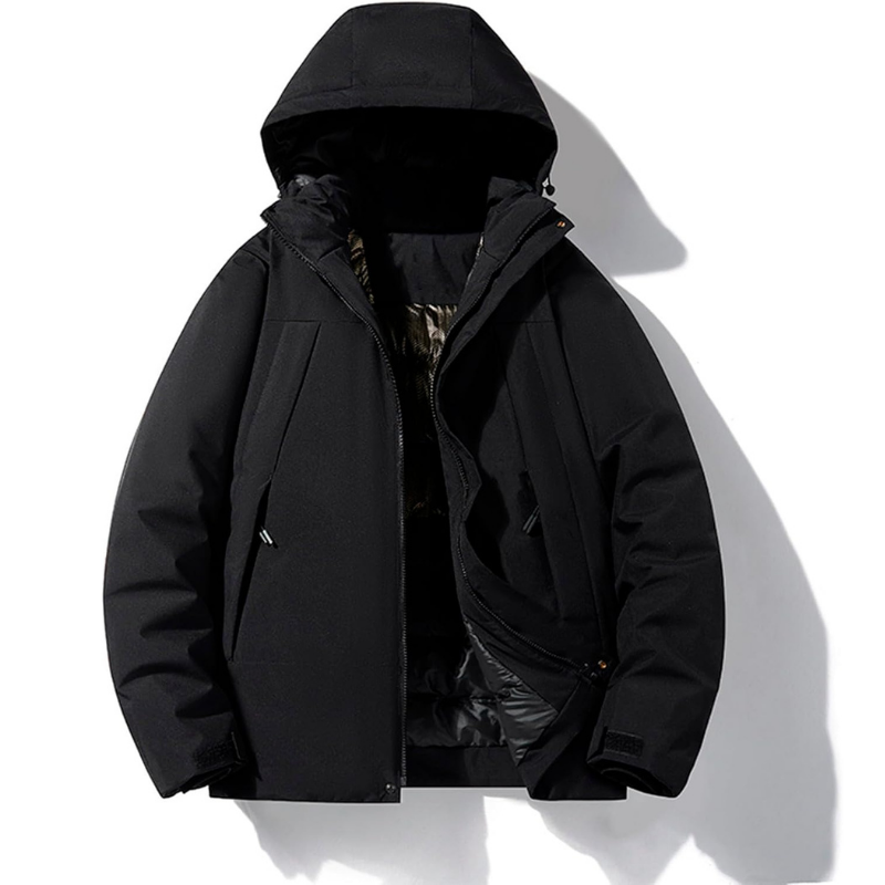 Ladies’ Hooded Ski Jacket Water-Repellent – Aveline - Black - Bellux