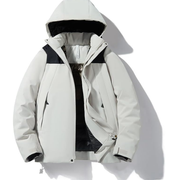 Ladies’ Hooded Ski Jacket Water-Repellent – Aveline - White - Bellux