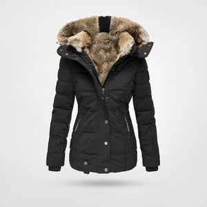Ladies’ Insulated Faux-Fur Lined Puffer Jacket – Tabitha - Black - Bellux