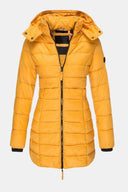 Ladies’ Long Down Jacket Hooded Slim Fit – Margot - Yellow - Bellux