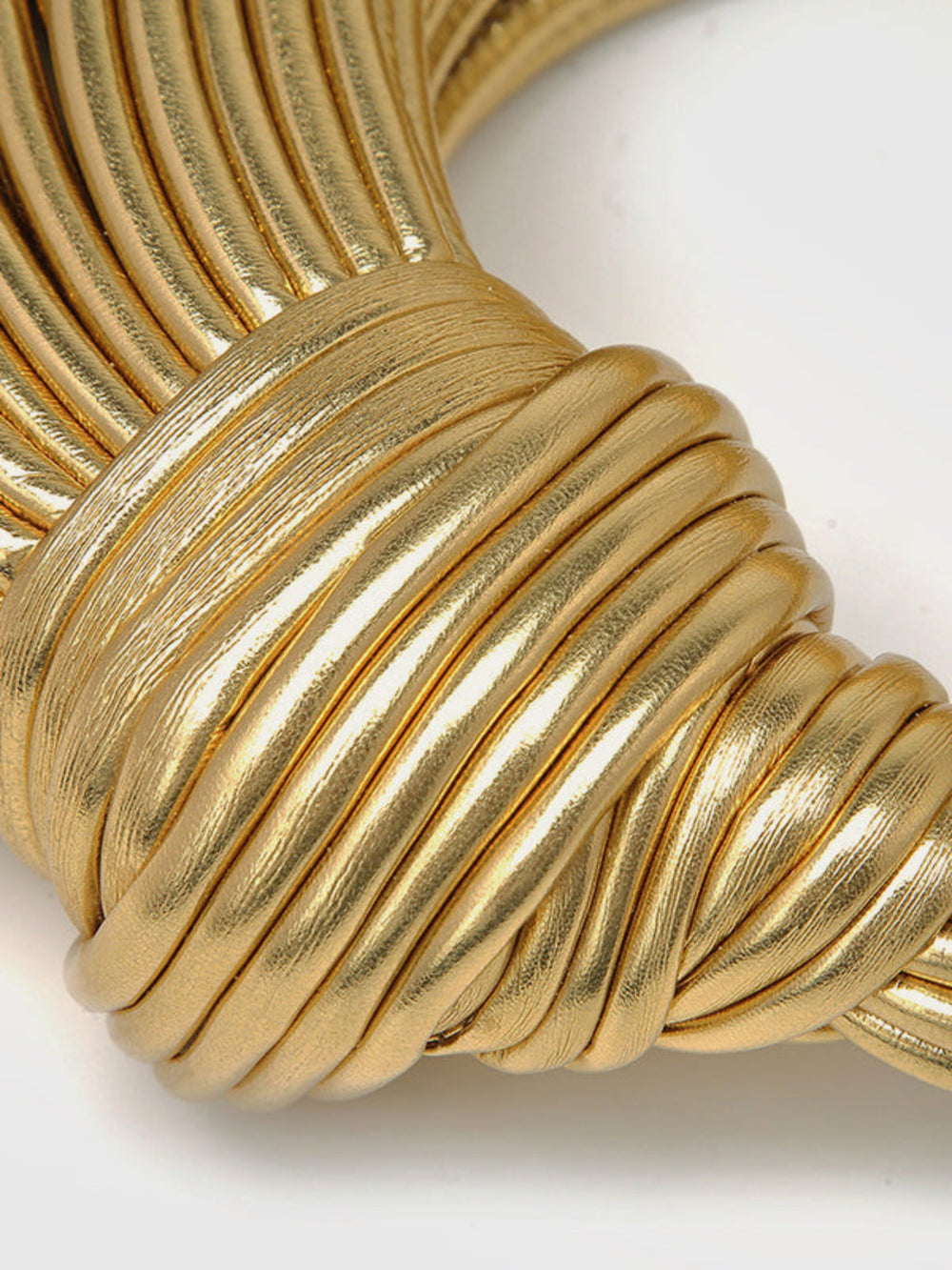 Ladies’ Sculpted Gold Handbag – Ada - Gold - Bellux