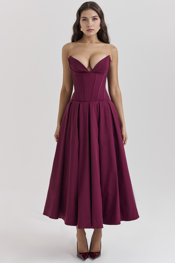 Ladies' Shaping Dress – Evelyn - Marsala - Bellux