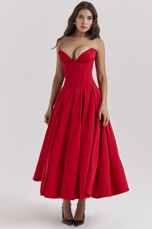 Ladies' Shaping Dress – Evelyn - Red - Bellux