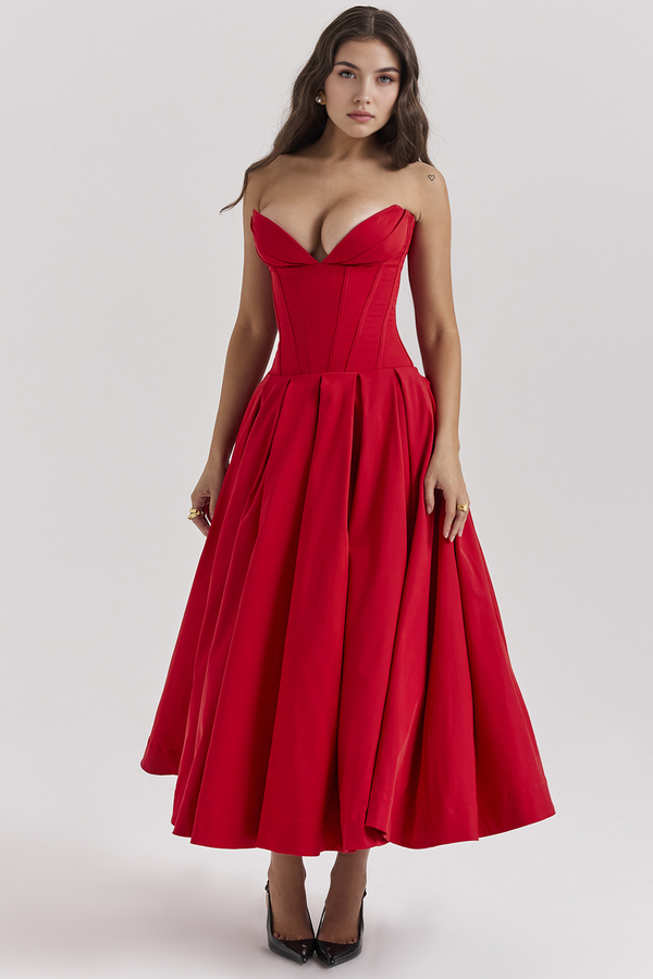 Ladies' Shaping Dress – Evelyn - Red - Bellux