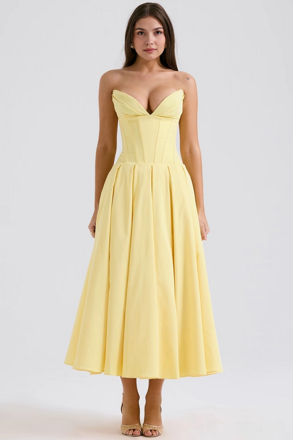 Ladies' Shaping Dress – Evelyn - Yellow - Bellux
