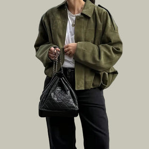 Ladies’ Short Jacket, Oversized, Elasticated Hem – Fleur - Bellux