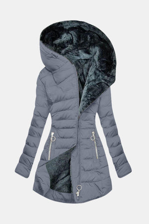 Ladies’ Winter Coat Waterproof Quilted – Miriam - Light Gray - Bellux