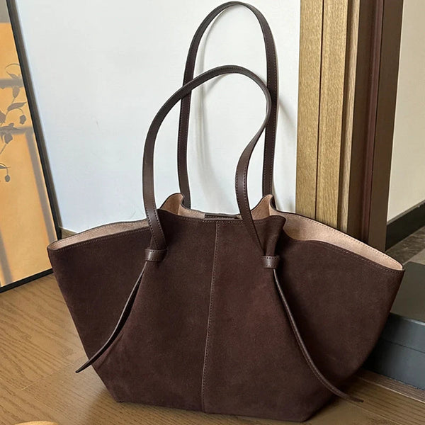 Laptop-Friendly Commuter Tote Vegan Suede – Isolde - Bellux