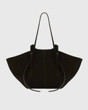 Laptop-Friendly Commuter Tote Vegan Suede – Isolde - Black - Bellux