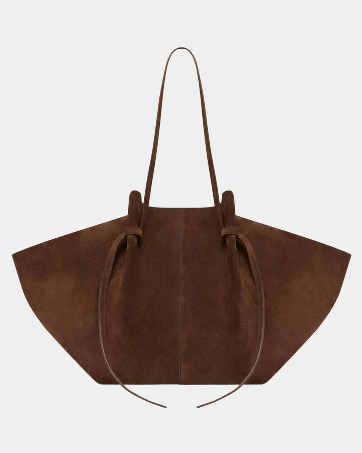 Laptop-Friendly Commuter Tote Vegan Suede – Isolde - Tan - Bellux