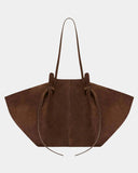 Laptop-Friendly Commuter Tote Vegan Suede – Isolde - Brown - Bellux