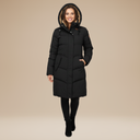 Long Hooded Insulated Cotton Parka – Colette - Nero - Bellux